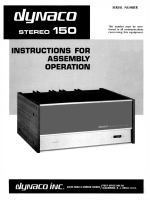 Dynaco Stereo-150 - Owners Manual